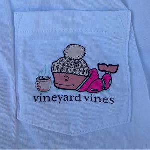 Vineyard Vines Women's Apres Ski Whale Pocket White Long Sleeve XL